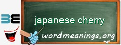 WordMeaning blackboard for japanese cherry
